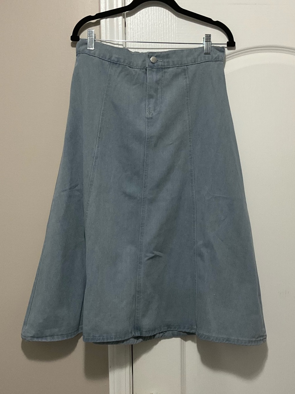 Women's A-Line Denim Skirt in Light Blue - Picture 1 of 2